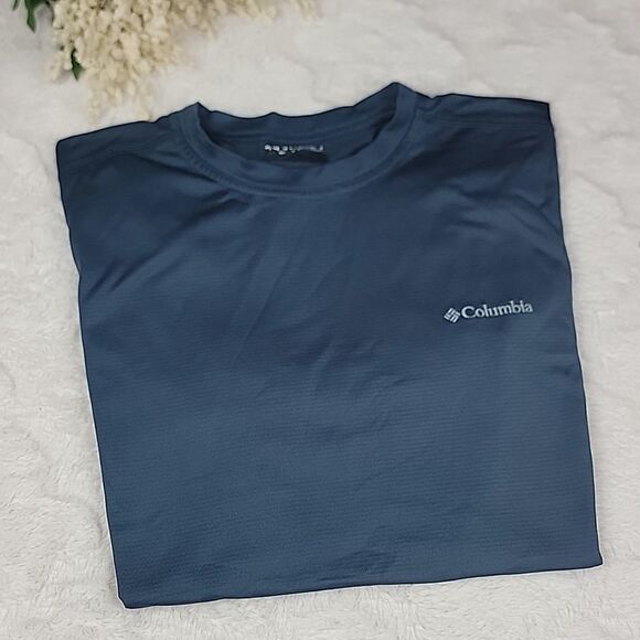 ‎COLUMBIA Omni Wick Tee Shirt Men's Large Blue - Picture 1 of 5